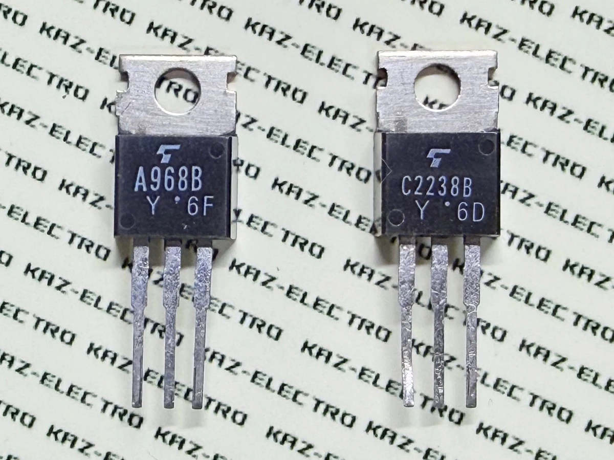 2SA968B-Y and 2SC2238B-Y - 1996 lot, final production pair with new Toshiba logo
