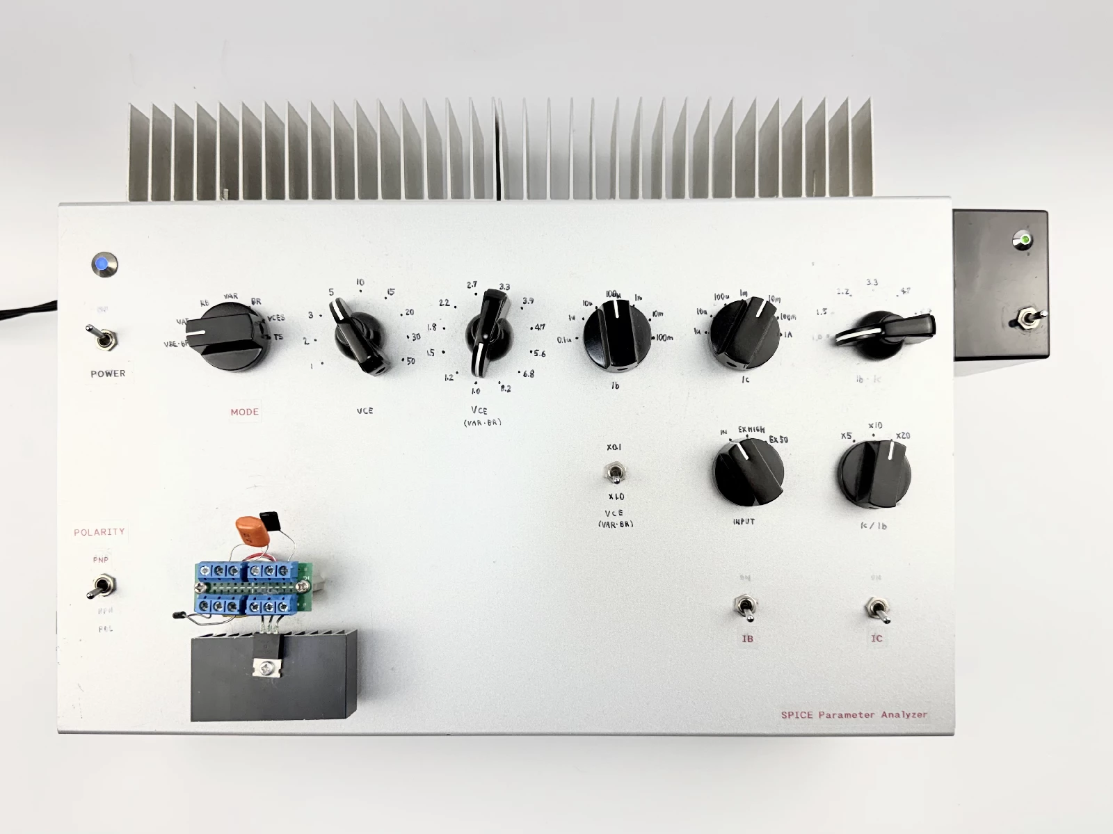 SPICE Parameter Analyzer — front panel